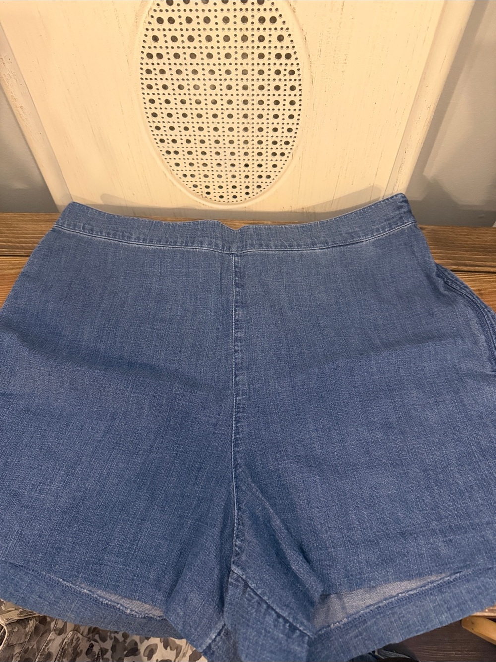 Abercrombie & Fitch Mid-Blue Denim High-Rise Shorts